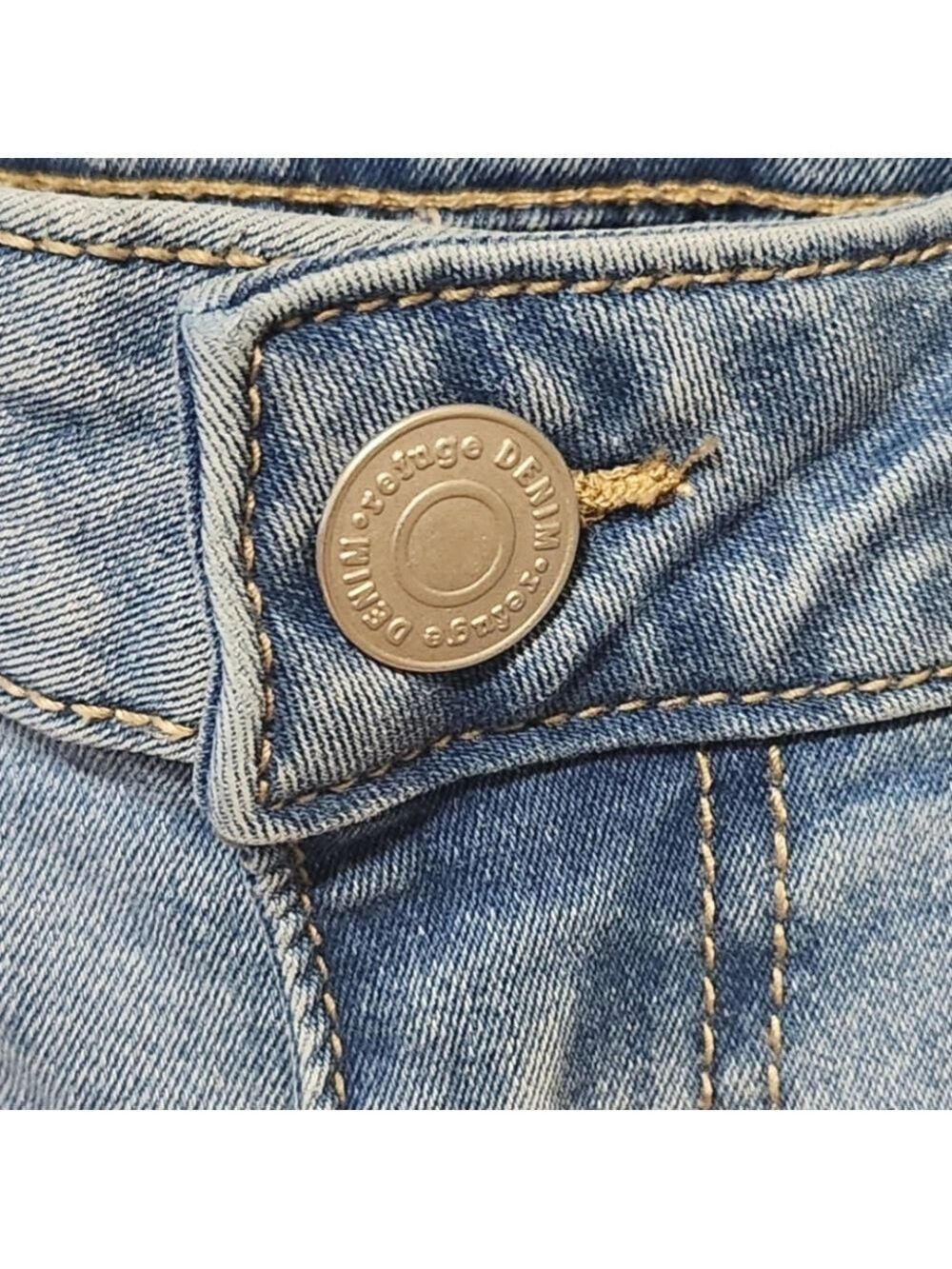 Refuge Denim High Rise Flare AUSTIN Jeans Medium Wash Faded Denim - Picture 4 of 12